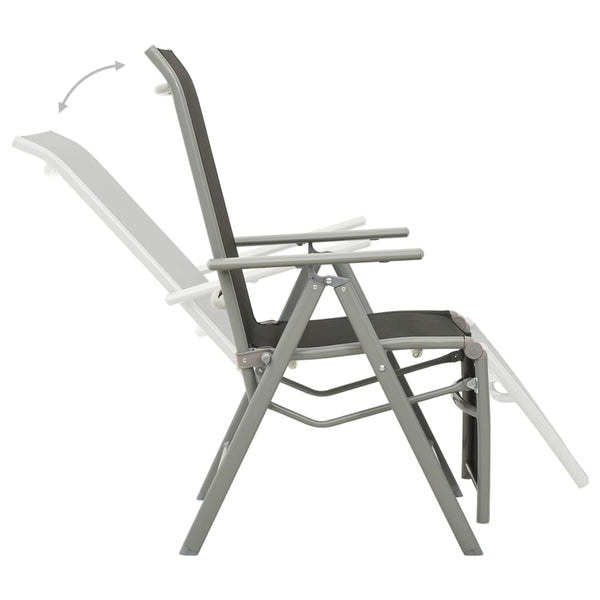 Cadeira de jardim reclinável textilene e alumínio prateada