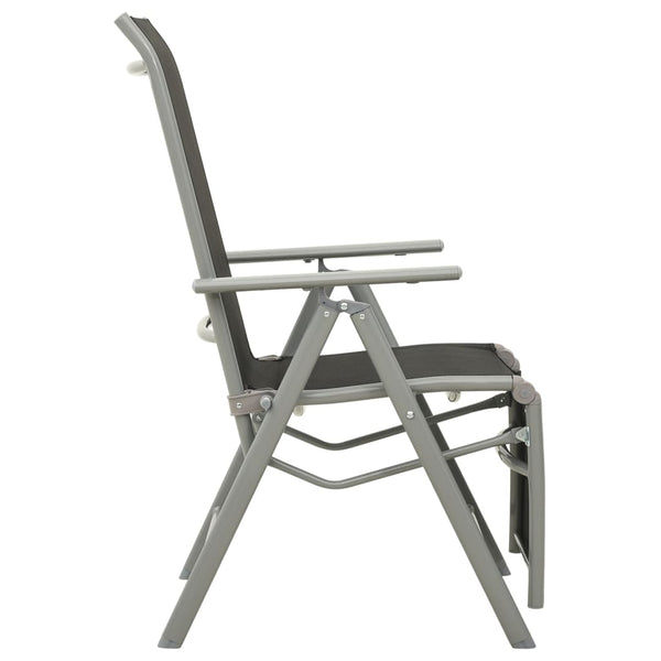 Cadeiras jardim reclináveis 2 pcs textilene e alumínio prateado