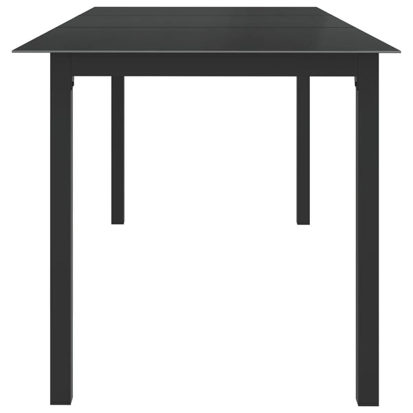 Mesa de jardim em alumínio e vidro 190x90x74 cm preto