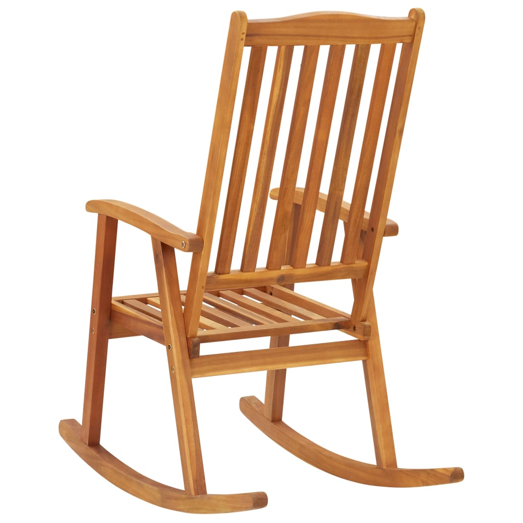 Cadeira de baloiço madeira de acácia maciça