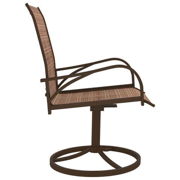 Cadeiras de jardim giratórias 2 pcs textilene e aço castanho