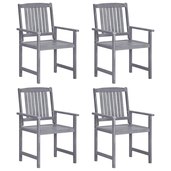 Cadeiras de jardim 4 pcs madeira de acácia maciça cinzento