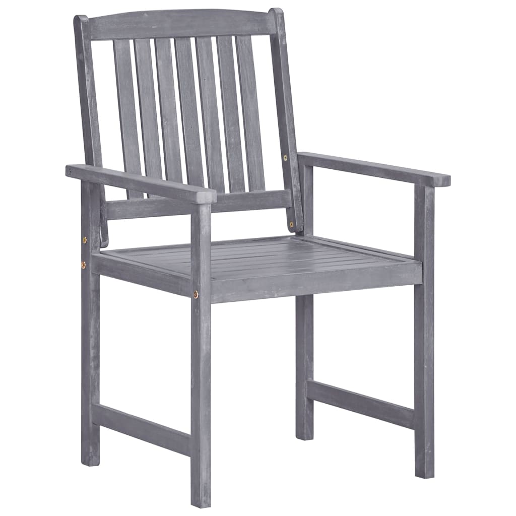 Cadeiras de jardim 4 pcs madeira de acácia maciça cinzento