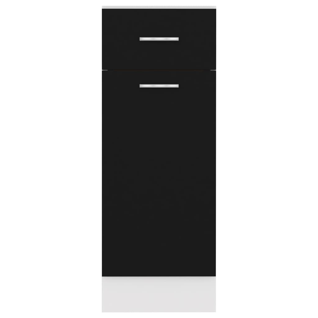 Armário inferior c/ gavetas 30x46x81,5 derivados madeira preto