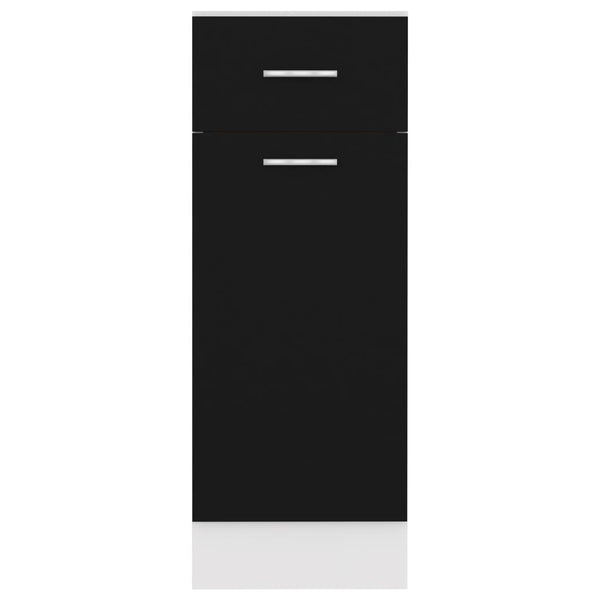Armário inferior c/ gavetas 30x46x81,5 derivados madeira preto