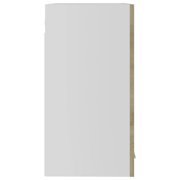 Armário de parede c/ vidro derivados de madeira carvalho sonoma