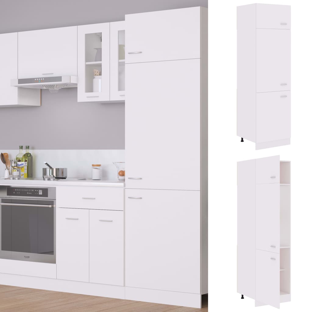 Armário para frigorífico 60x57x207cm derivados madeira branco