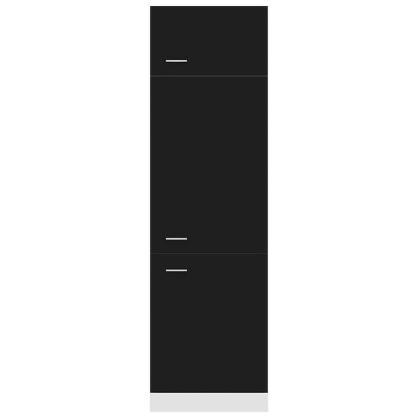 Armário para frigorífico 60x57x207cm derivados madeira preto
