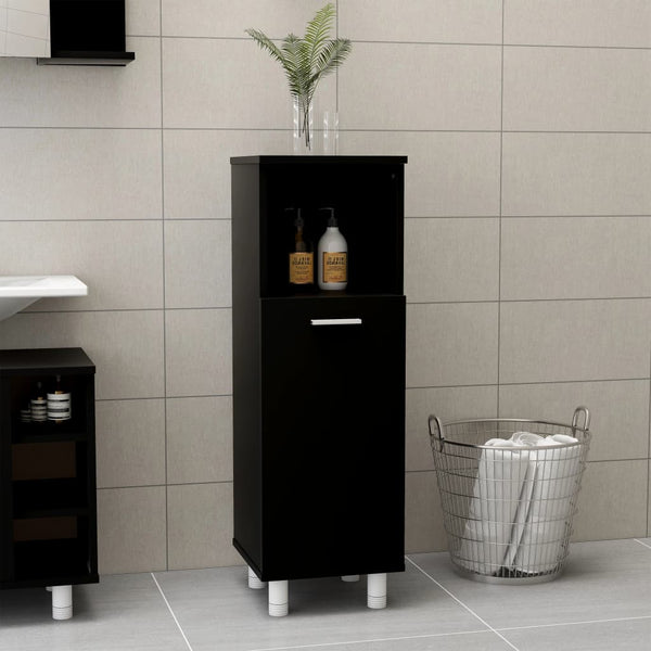 Armário de casa de banho derivados de madeira preto
