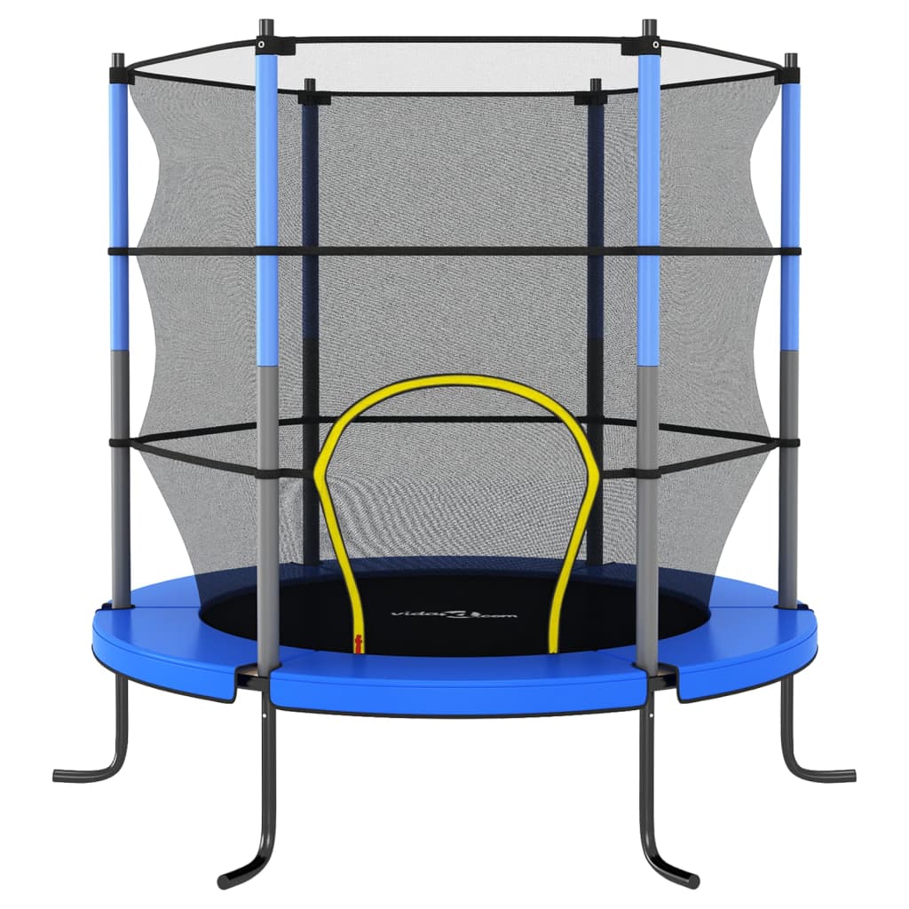 Trampolim com rede de segurança redondo 140x160 cm azul