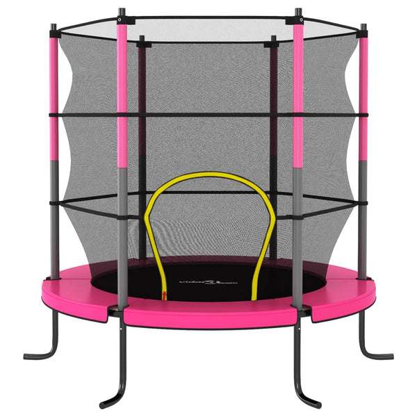 Trampolim com rede de segurança redondo 140x160 cm rosa
