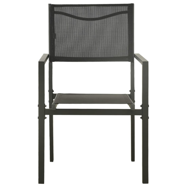 Cadeiras de jardim 4 pcs textilene e aço preto/antracite