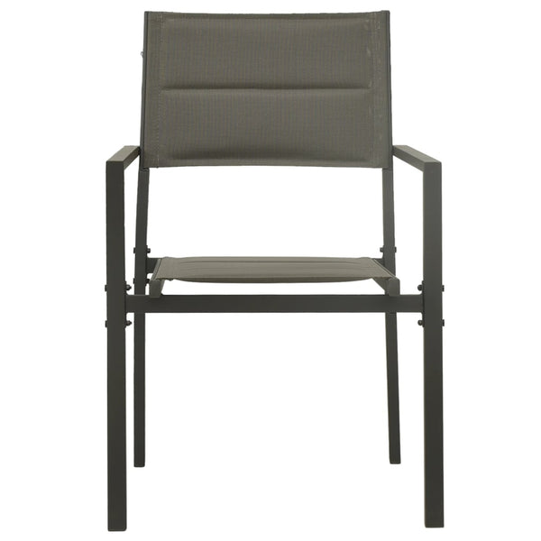 Cadeiras de jardim 2 pcs textilene e aço cinzento/antracite