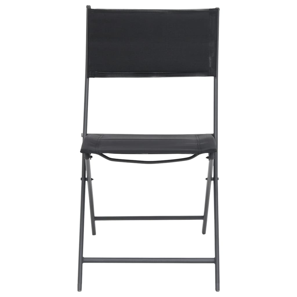 Cadeiras de exterior dobráveis 2 pcs aço e textilene