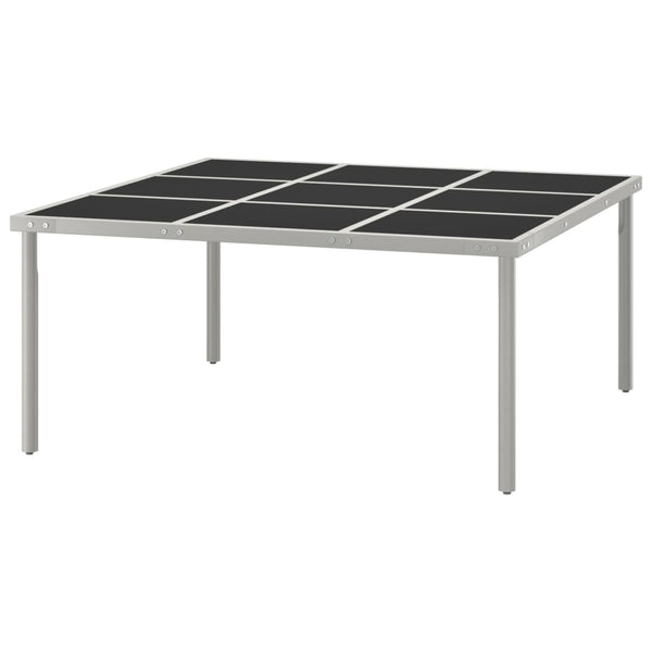 Mesa de jantar para jardim 170x170x74,5 cm vidro e aço