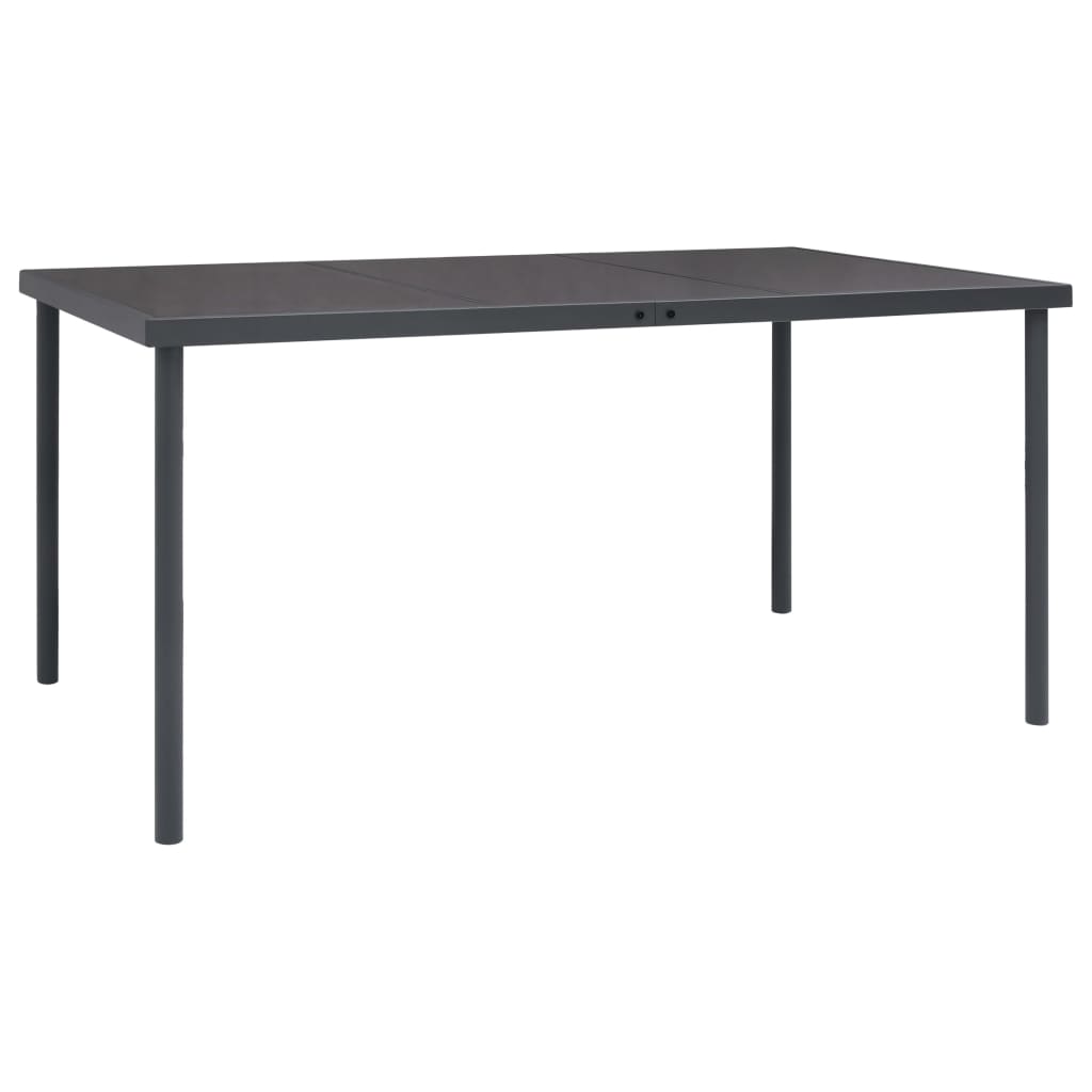 Mesa de jantar para jardim 150x90x74 cm aço antracite