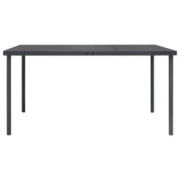 Mesa de jantar para jardim 150x90x74 cm aço antracite