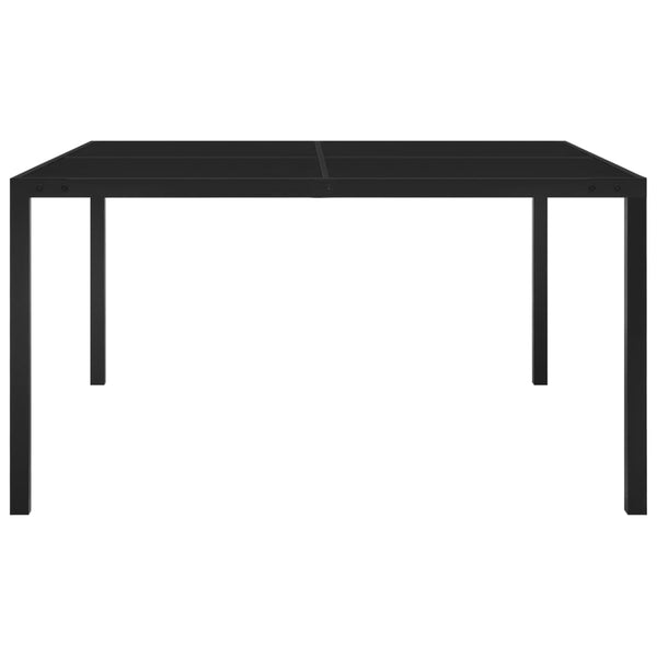 Mesa de jardim 130x130x72 cm aço e vidro preto