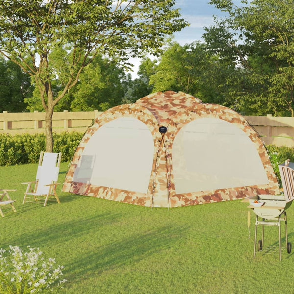 LED party tent and 4 side walls 3.6x3.6x2.3 m camouflage