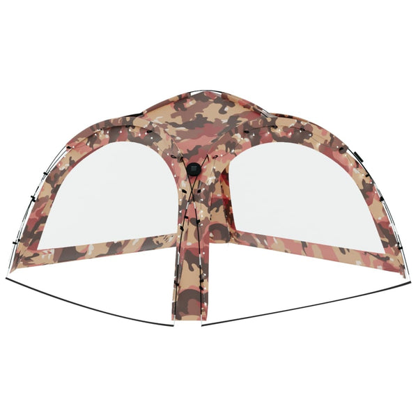 Tenda festas LED e 4 paredes laterais 3,6x3,6x2,3 m camuflagem