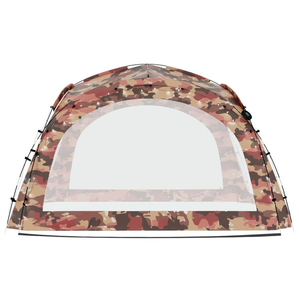 Carpa de fiesta LED y 4 paredes laterales 3,6x3,6x2,3 m camuflaje