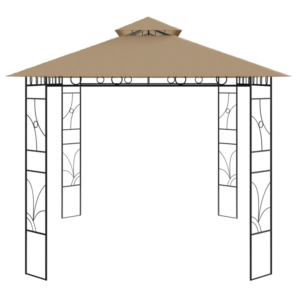 Gazebo 4x3x2,7 m 160 g/m² cinzento-acastanhado