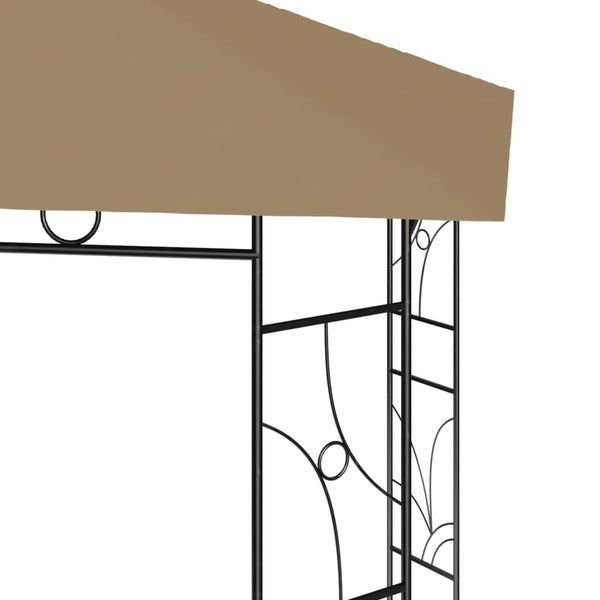 Gazebo 4x3x2,7 m 160 g/m² cinzento-acastanhado