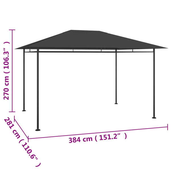 Gazebo 384x281x270 cm 180 g/m² antracite