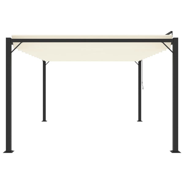 Gazebo com telhado de persiana 3x4 m tecido creme e alumínio