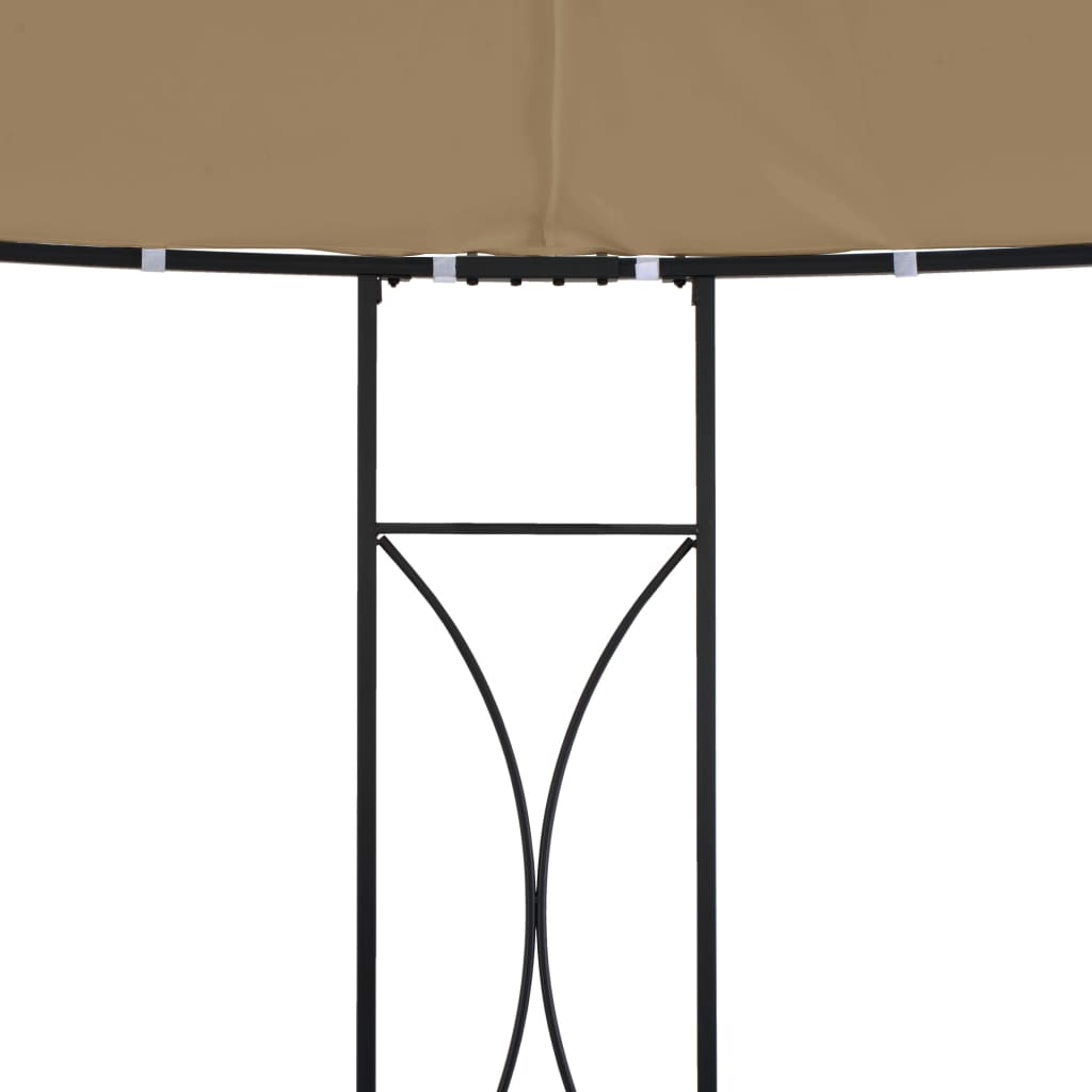 Gazebo redondo 300x290 cm cinzento-acastanhado