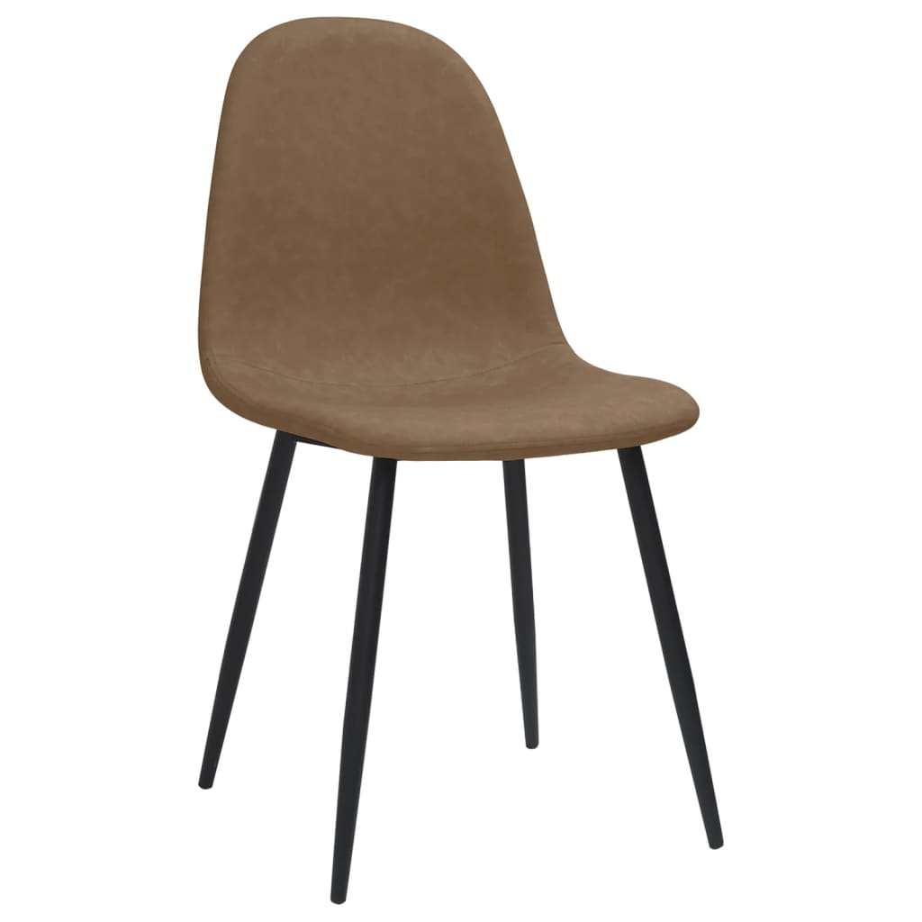 Cadeiras de jantar 4 pcs couro artificial castanho-escuro