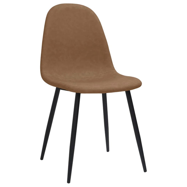 Cadeiras de jantar 4 pcs couro artificial castanho-escuro