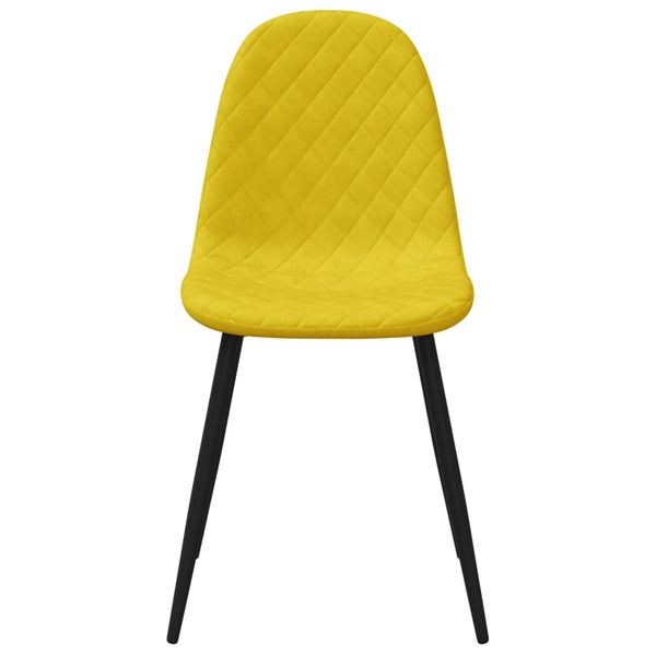 Cadeiras de jantar 2 pcs veludo amarelo mostarda