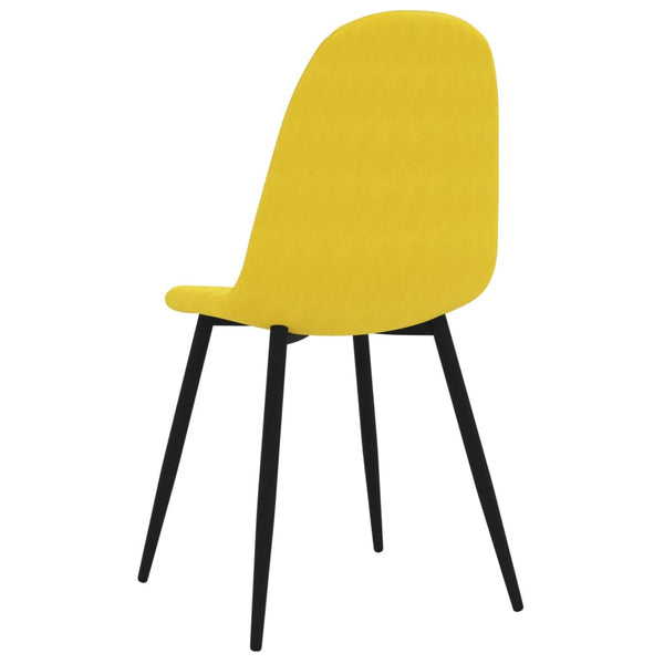 Cadeiras de jantar 2 pcs veludo amarelo mostarda