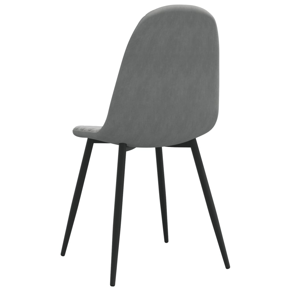 Cadeiras de jantar 4 pcs veludo cinzento-claro