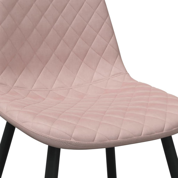 Cadeiras de jantar 4 pcs veludo rosa