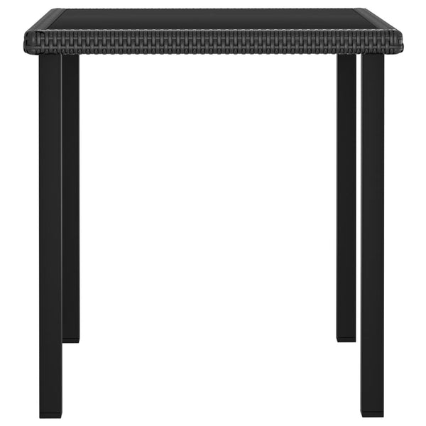 Mesa de jantar jardim 70x70x73 cm vime PE preto