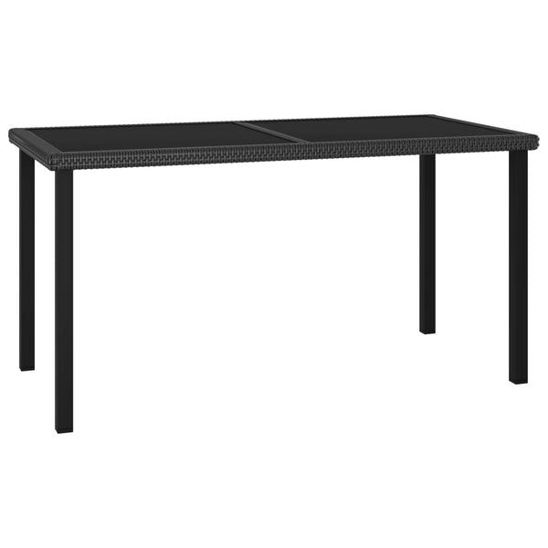 Mesa de jantar jardim 140x70x73 cm vime PE preto