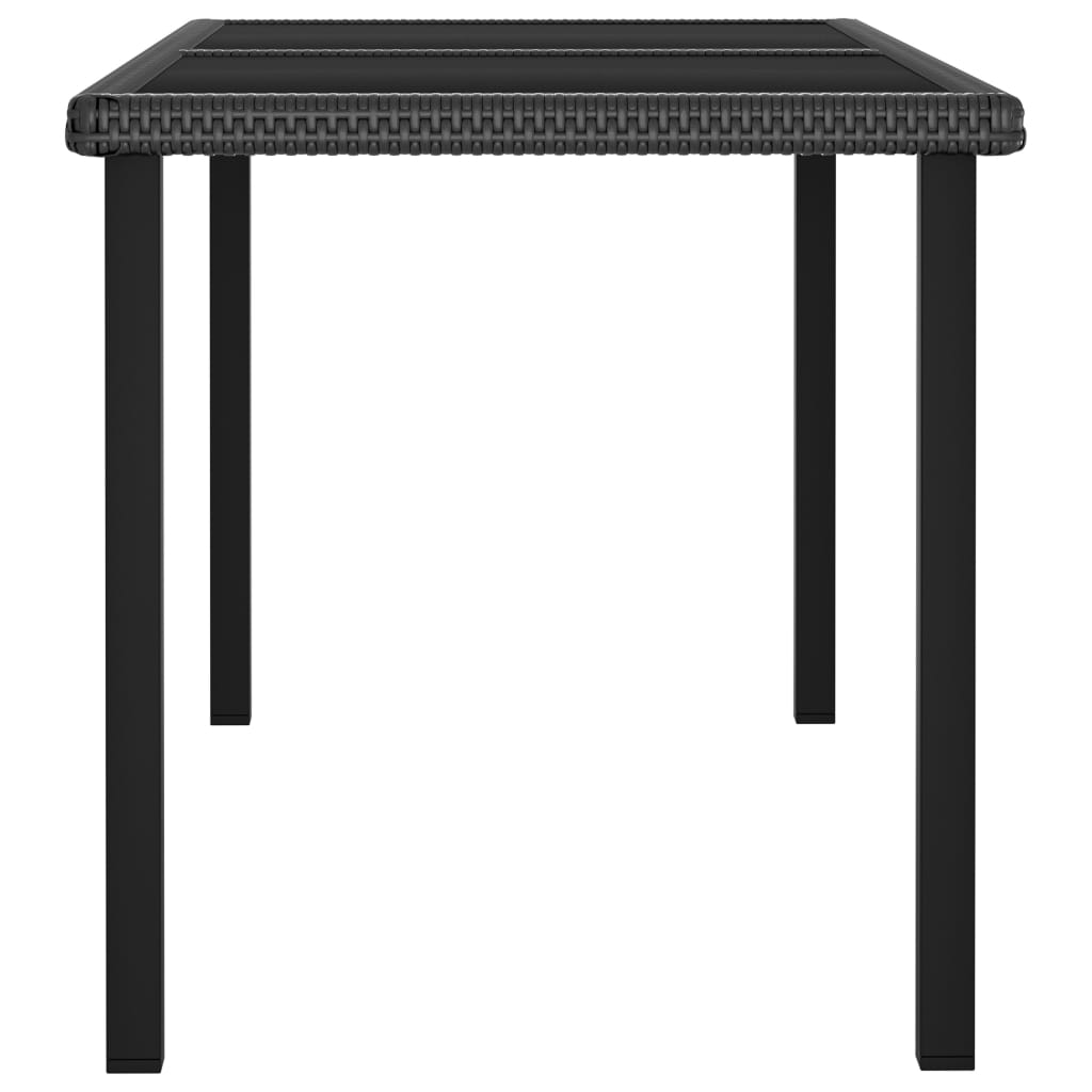 Mesa de jantar jardim 140x70x73 cm vime PE preto