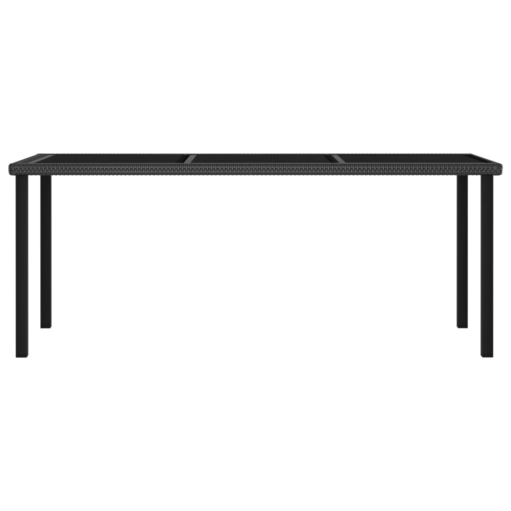 Mesa de jantar jardim 180x70x73 cm vime PE preto