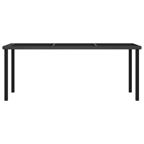 Mesa de jantar jardim 180x70x73 cm vime PE preto