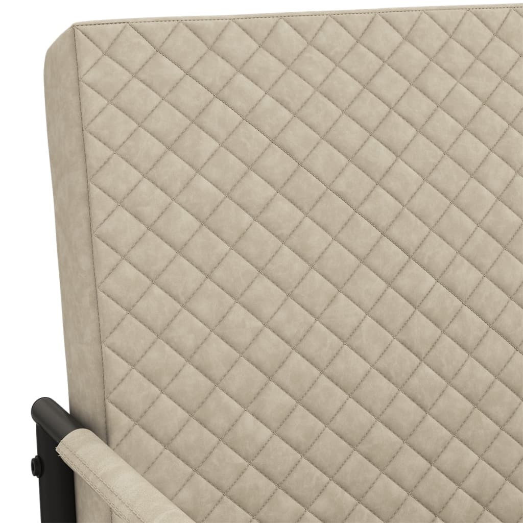 Cadeira cantilever em couro artificial cinzento-claro