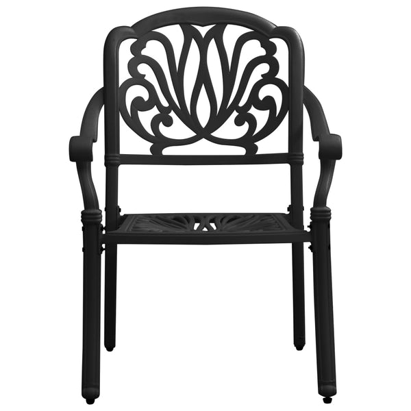 Cadeiras de jardim 2 pcs alumínio fundido preto