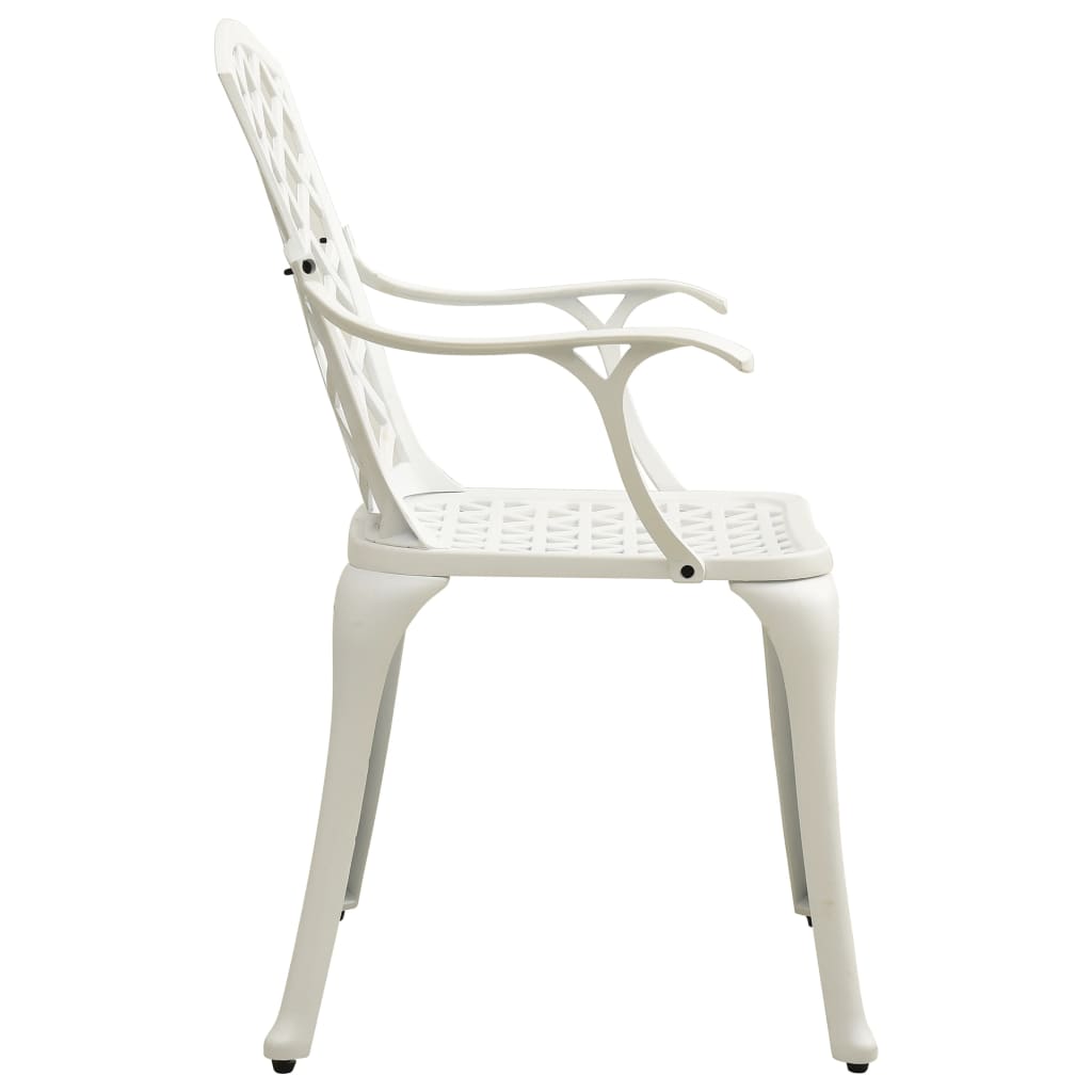 Cadeiras de jardim 4 pcs alumínio fundido branco