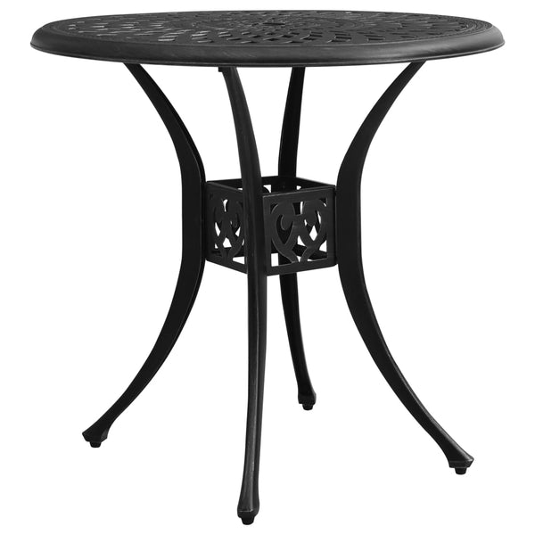 Mesa de jardim 78x78x72 cm alumínio fundido preto