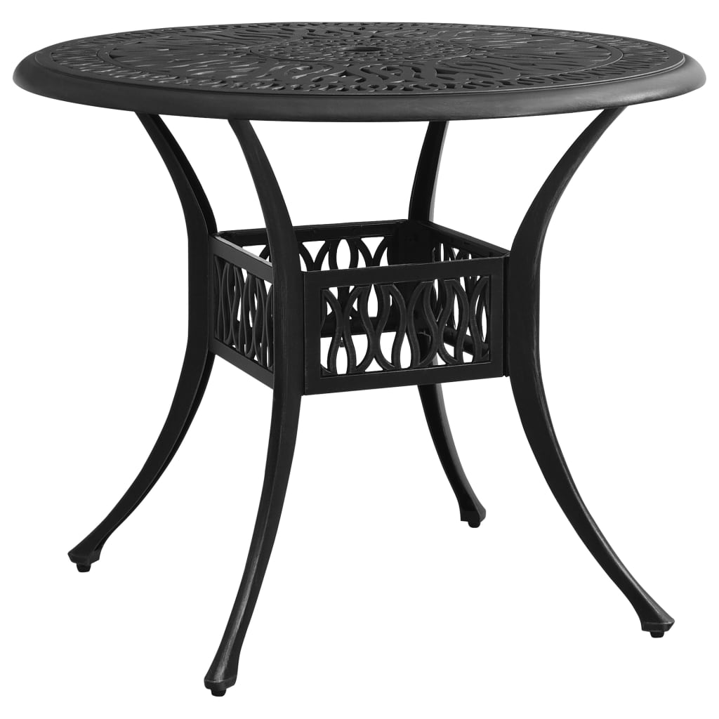 Mesa de jardim 90x90x74 cm alumínio fundido preto