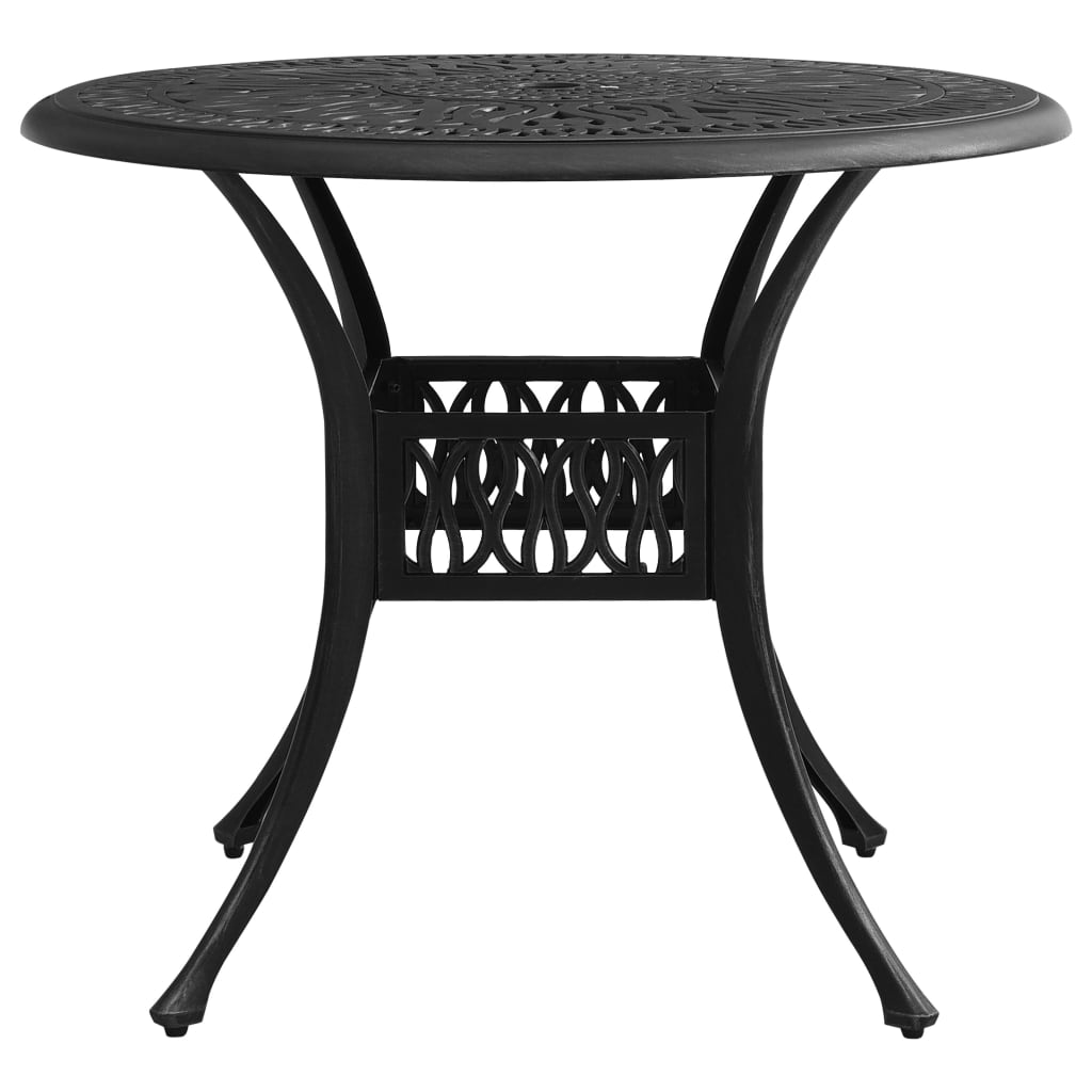 Mesa de jardim 90x90x74 cm alumínio fundido preto