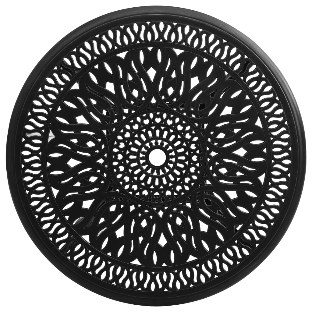 Mesa de jardim 90x90x74 cm alumínio fundido preto