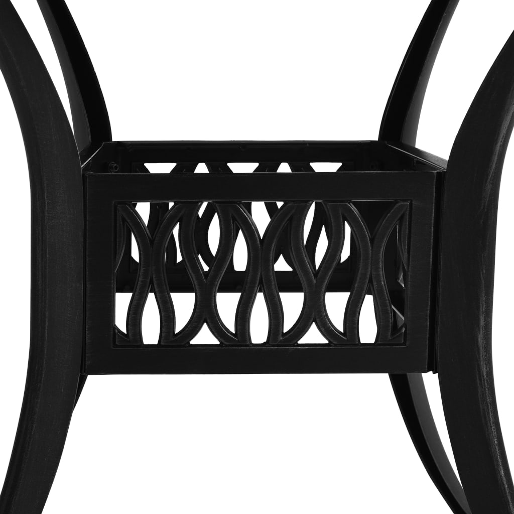 Mesa de jardim 90x90x74 cm alumínio fundido preto