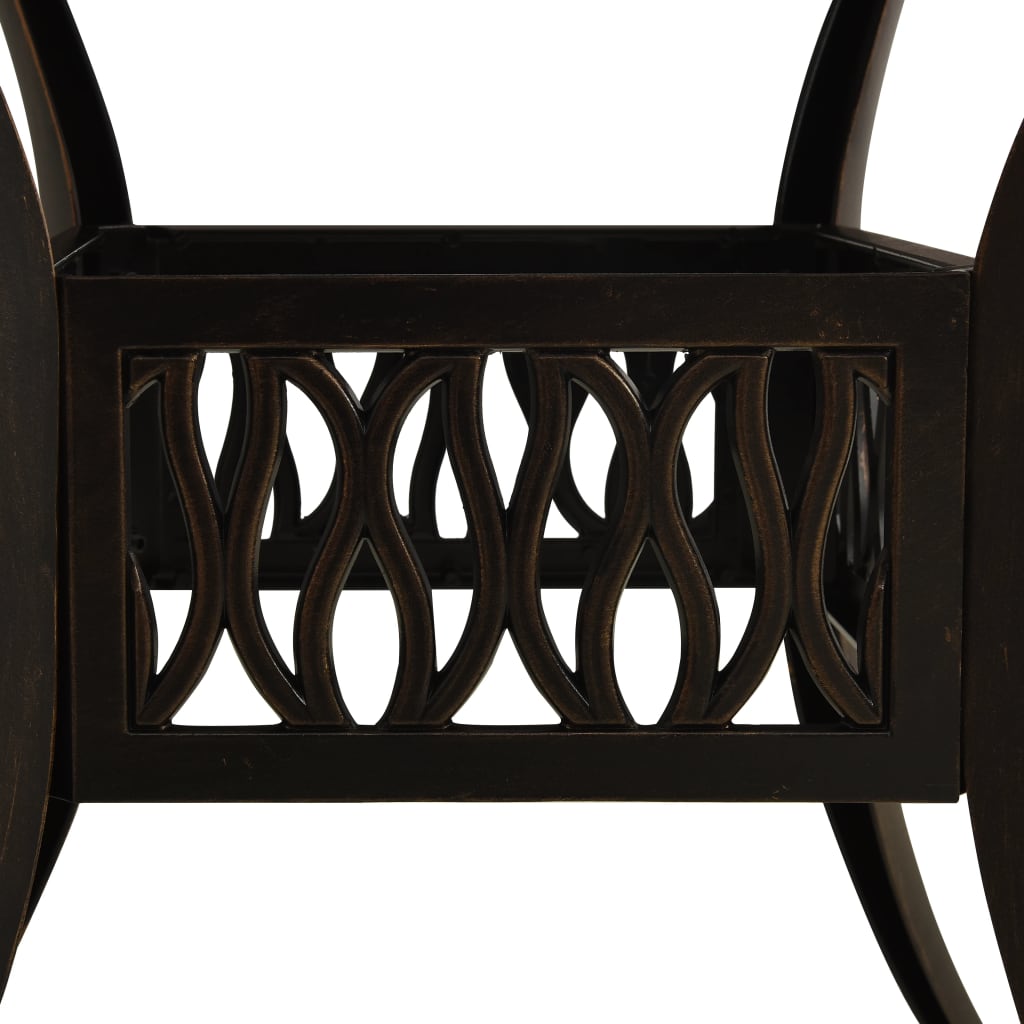 Mesa de jardim 90x90x73 cm alumínio fundido bronze